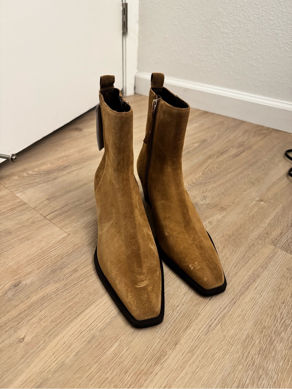 Women's Tan Suede Ankle Boots western cowboy